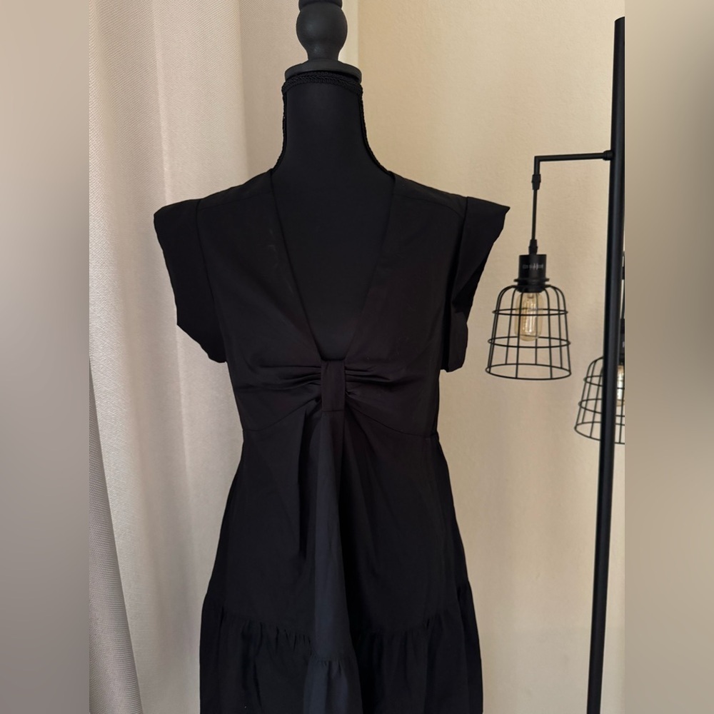 Steve Madden Black Amanda Mini Dress V Neck Sleeveless Size M - Picture 5 of 10